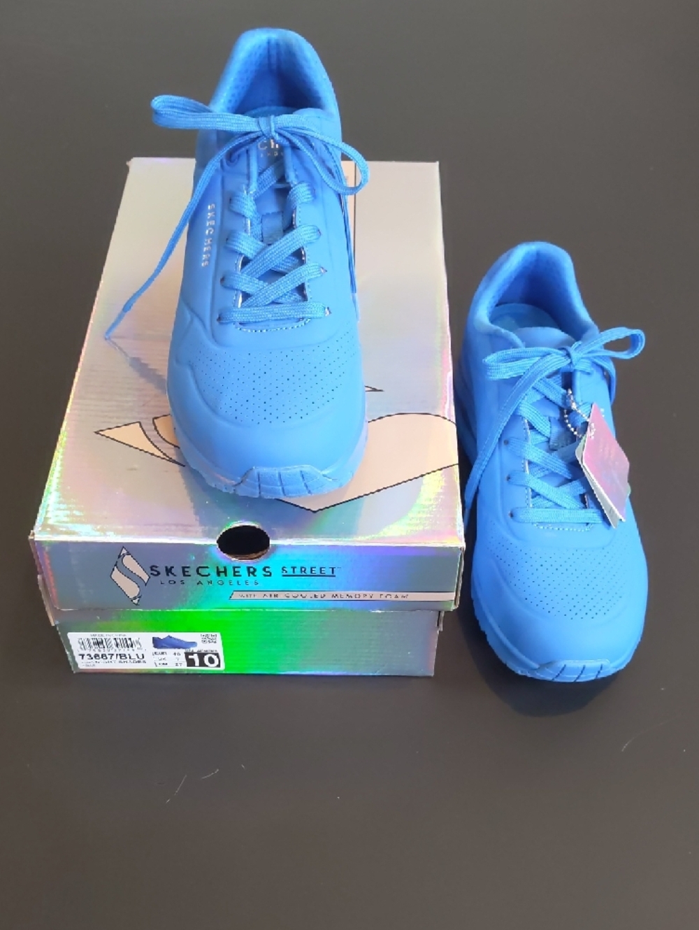 NWT! Skechers Uno-Nightshades Bright Blue Air-Embedded Sneakers - Picture 2 of 6
